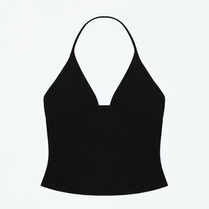 Tank Air Dip Halter Top in Black Basics Everyday Staple Simple Capsule Wardrobe
